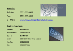 Kontakt: Telefon: 0551-3794055 Fax: 0551