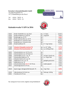 Kalenderwoche 9. KW in 2016 - Kernchen Lebensmittelhandel GmbH
