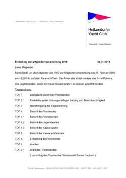 Einladung  - Heikendorfer Yacht Club HYC86 e.V.