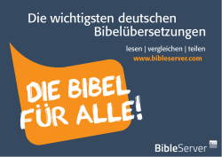 Die wichtigsten deutschen Bibelübersetzungen