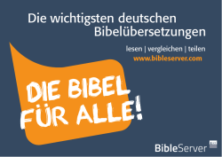 Die wichtigsten deutschen Bibel&uuml;bersetzungen