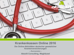 Krankenkassen Online 2016