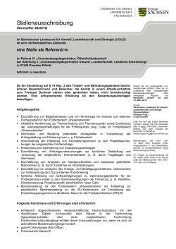 Stellenausschreibung - Sächsisches Staatsministerium für Umwelt