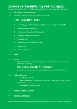 Jahresversammlung von Ecopop