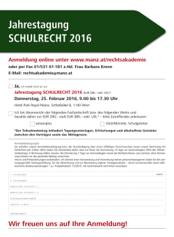 Jahrestagung SCHULRECHT 2016