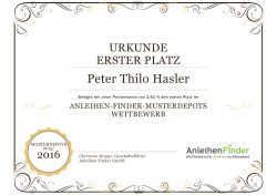 Peter Thilo Hasler - Anleihen