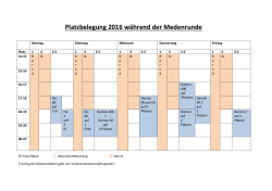 Platzbelegung Mannschaftstraining 2016