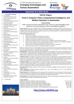 ETFA´2016 Track 6 Call for Papers