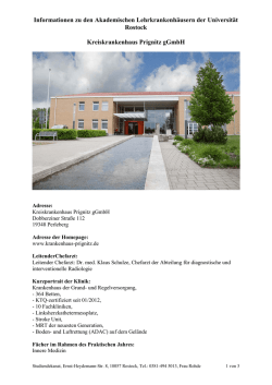 Informationen zu den Akademischen Lehrkrankenh&auml;usern der