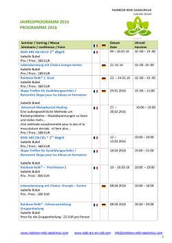 jahresprogramm 2016 programme 2016 - Rainbow