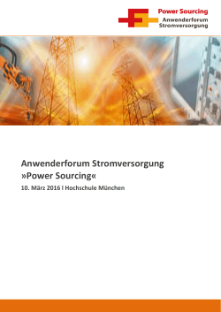 Anwenderforum Stromversorgung »Power Sourcing«
