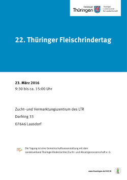 22. Thüringer Fleischrindertag - Die Thüringer Landesanstalt für
