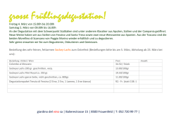 grosse Fr&uuml;hlingsdegustation!
