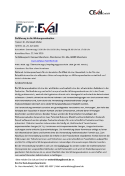 Einf&uuml;hrung in die Wirkungsevaluation