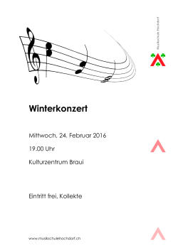 Winterkonzert in Hochdorf, 19.00 Uhr