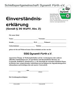 Einverst&auml;ndniserkl&auml;rung (f&uuml;r Jugendliche unter 12