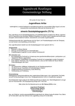 einem/er Sozialp&auml;dagogen/-in f&uuml;r das