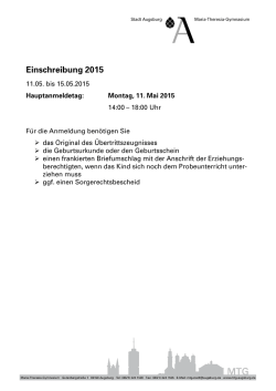 Informationsschreiben - Maria-Theresia