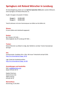 Springkurs mit Roland Würscher in Lenzburg