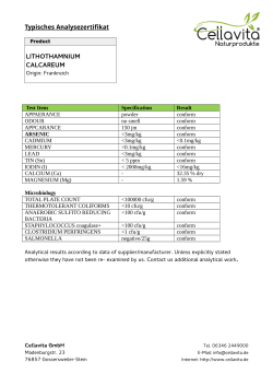 Typisches Analysezertifikat LITHOTHAMNIUM