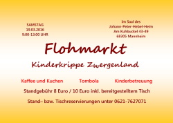 Flohmarkt - Johann-Peter-Hebel-Heim