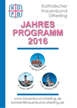 Das neue Jahresprogramm für 2016 ist da!