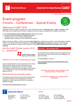 v Program of Events CeBIT 2016, 4th issue