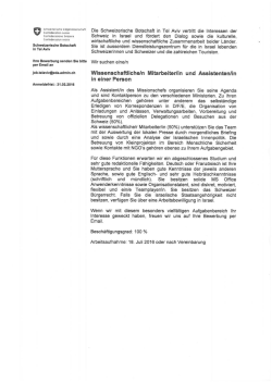 Wissenschaftliche/n Mitarbeiter/in und Assistenten/in in einer Person