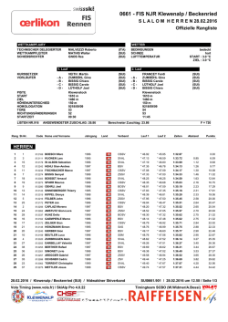 Rangliste - Nidwaldner Skiverband