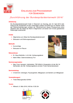 Durchf&uuml;hrung der Bundespr&auml;sidentenwahl 2016