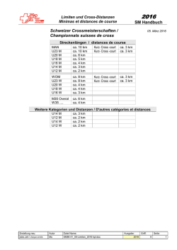 Distanzen - Swiss Athletics