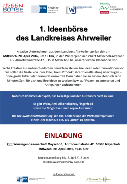 1. Ideenbörse des Landkreises Ahrweiler EINLADUNG
