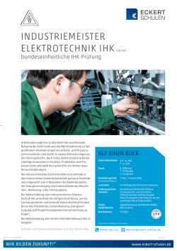 INDUSTRIEMEISTER ELEKTROTECHNIK IHK (m/w)