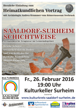 Heimatkundlichen Vortrag - Kulturkreis Saaldorf