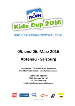 Ausschreibung NÖM KIDS CUP 2016