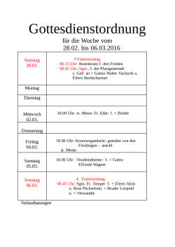 Gottesdienstordnung - Pfarre