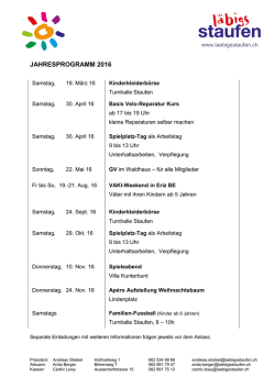 JAHRESPROGRAMM 2016