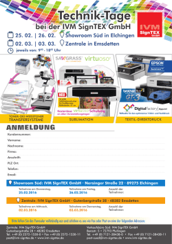 Technik-Tage - IVM SignTEX GmbH