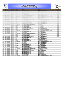 Gesamtübersicht der Spieltermine - TT