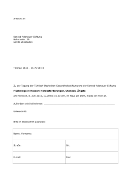 Antwort an Konrad-Adenauer-Stiftung Bahnhofstr. 38 65185