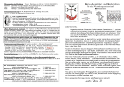 Gottesdienstplan und Nachrichten