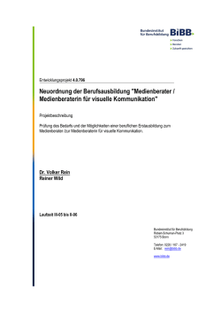 Neuordnung der Berufsausbildung "Medienberater