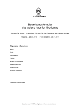 Bewerbungsformular das weisse haus for Graduates