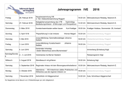 Jahresprogramm 2016