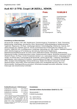 Audi A5 1.8 TFSI, Coupé LM 20ZOLL, XENON, Preis