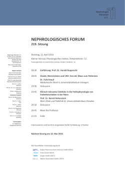 219. Sitzung - Nephrologie München eV