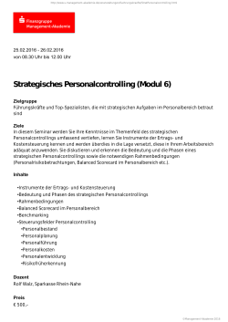 Strategisches Personalcontrolling (Modul 6)