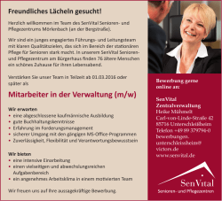 Mitarbeiter in der Verwaltung (m/w)