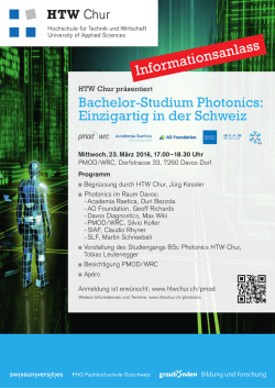 Informationsanlass - Graduate School Graub&uuml;nden