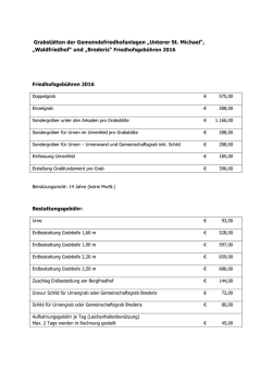 Grabst&auml;tten der Gemeindefriedhofanlagen &bdquo;Unterer St. Michael